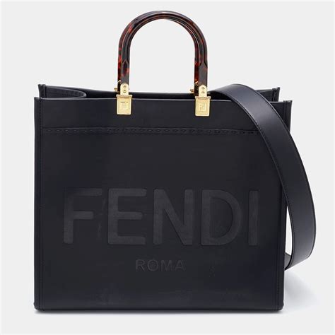 fendi runaway shopper black|Fendi Sunshine Medium .